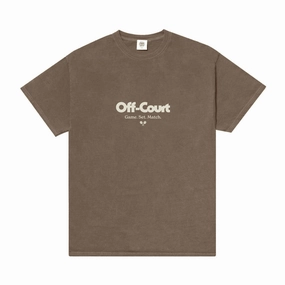 Basic Layer stain resistant coating Vice 84 'Off-Court GSM' Vintage Washed Tee - Brown