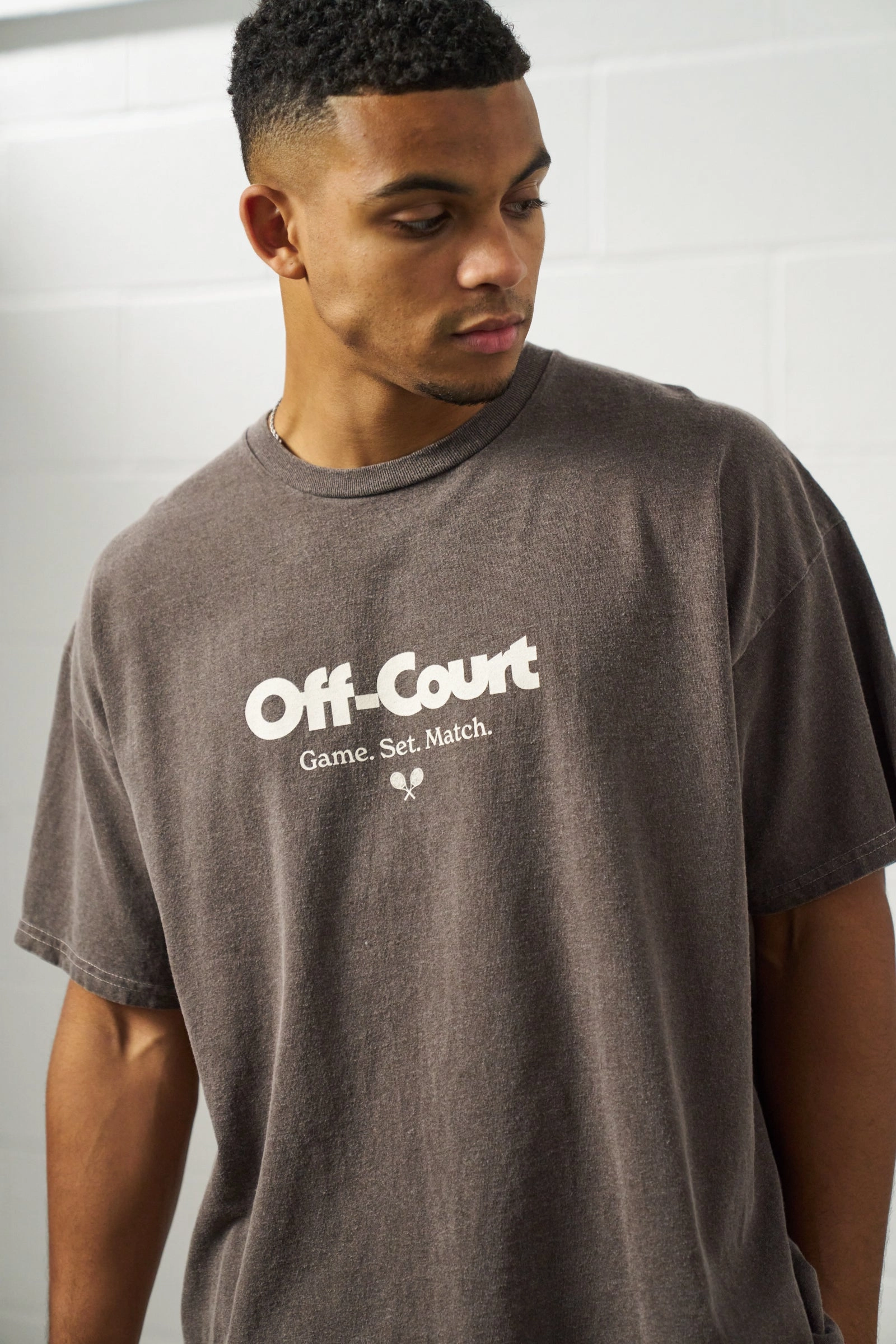 EasyCare Fabric Trendy Vice 84 'Off-Court GSM' Vintage Washed Tee - Brown