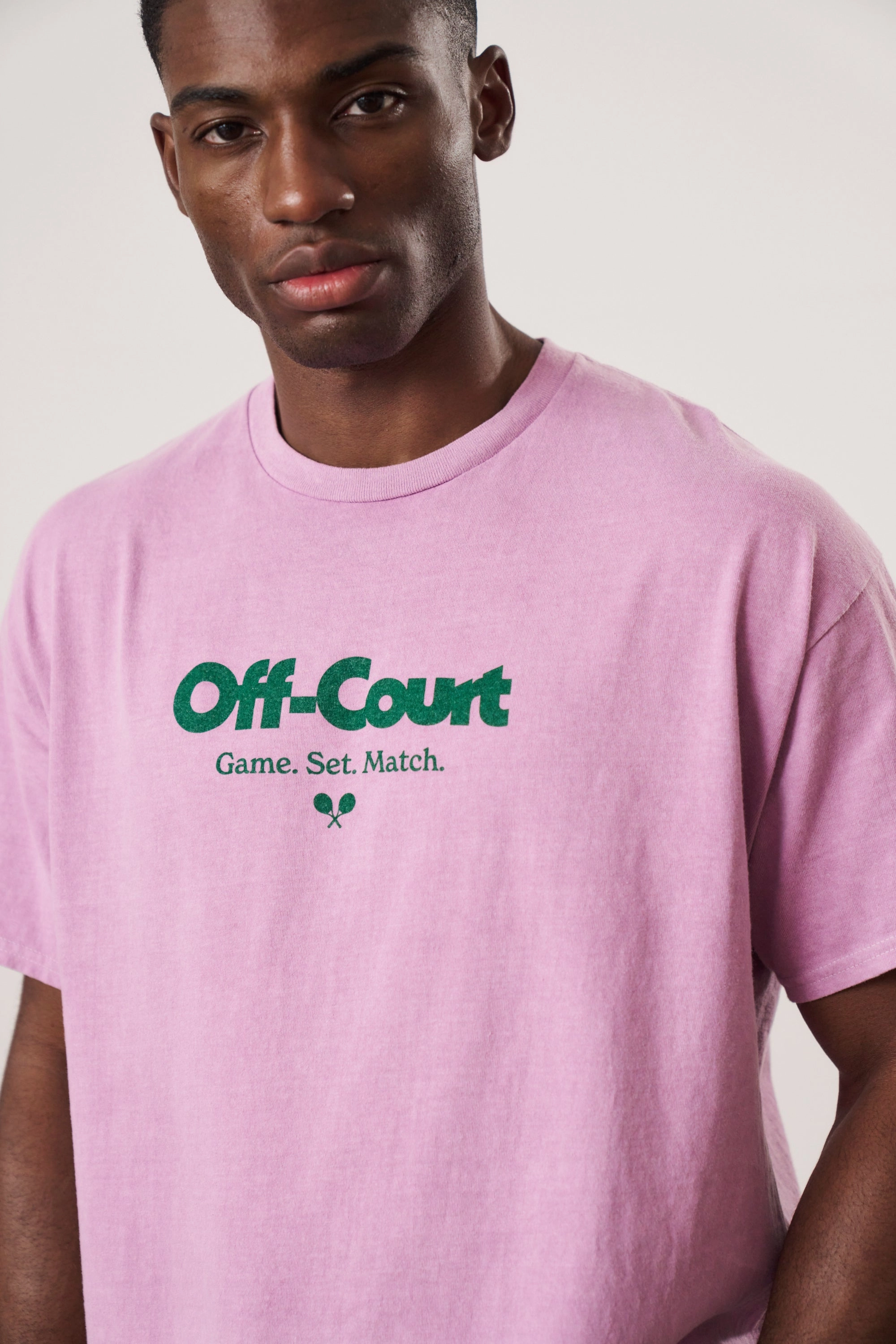 Vice 84 'Off-Court GSM' Vintage Washed Tee - Pink Sleek And Stylish