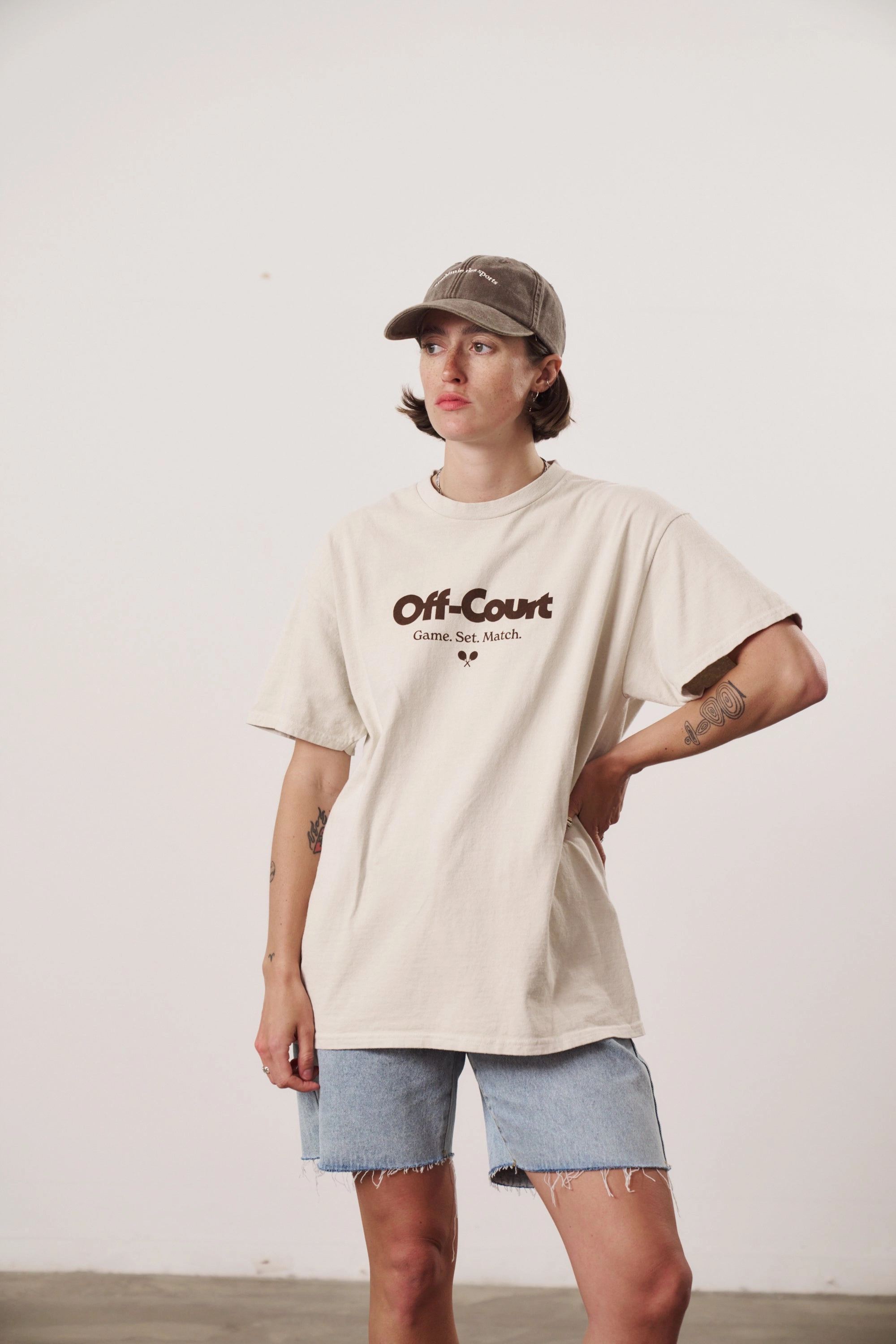 Quality Layer Vice 84 'Off-Court GSM' Vintage Washed Tee Twinpack - Brown/Cream