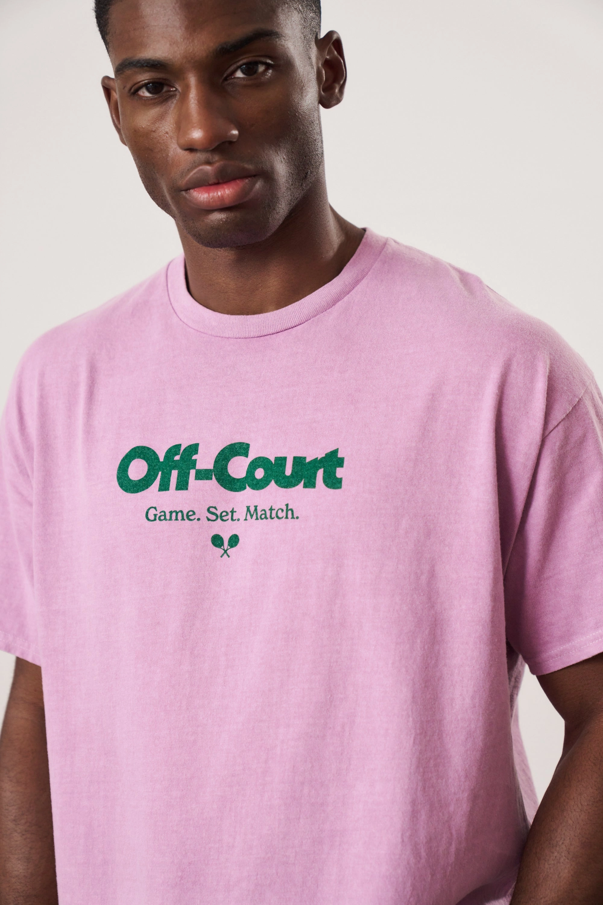 Vice 84 'Off-Court GSM' Vintage Washed Tee Twinpack - Pink/Cream brandable Urban Casual Look