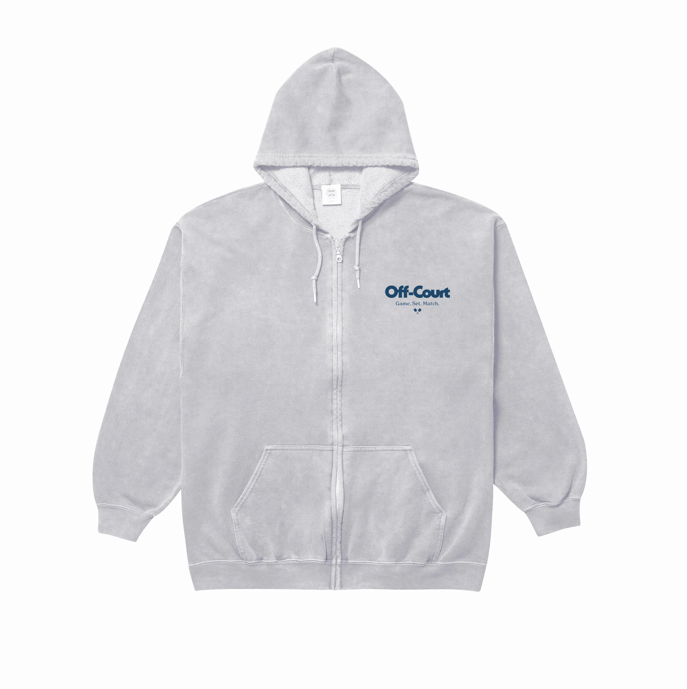 Lifestyle Mode Vice 84 'Off-Court GSM' Zip Up Vintage Washed Hoodie - Grey