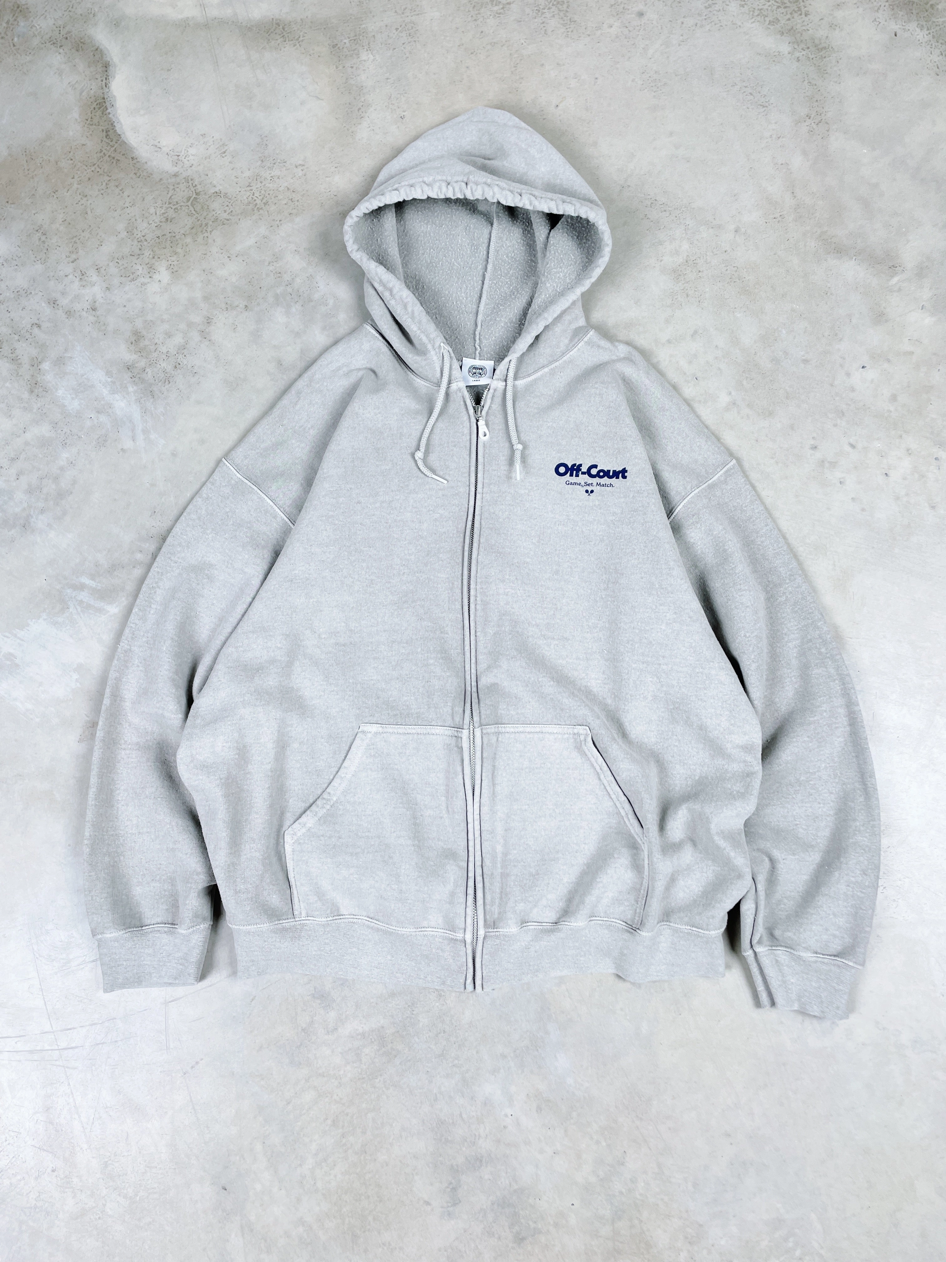 Vice 84 'Off-Court GSM' Zip Up Vintage Washed Hoodie - Grey City Motion