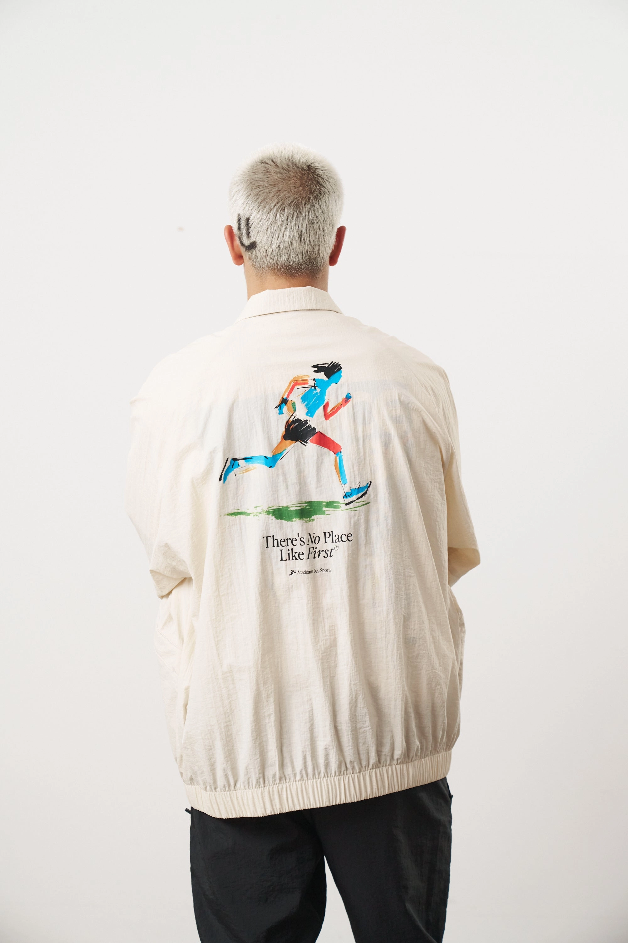 Vice 84 'Olympic Runner' Nylon Track Jacket - Ecru Old Style