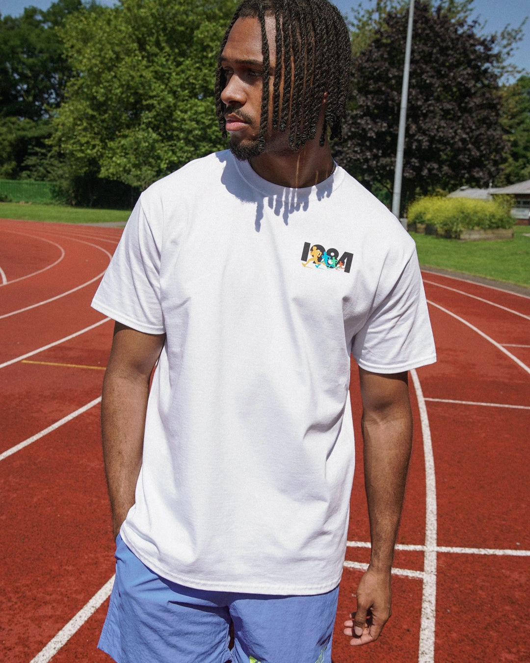Vice 84 'Olympic Runner' Tee - White Ultimate Fit Fashion Forward