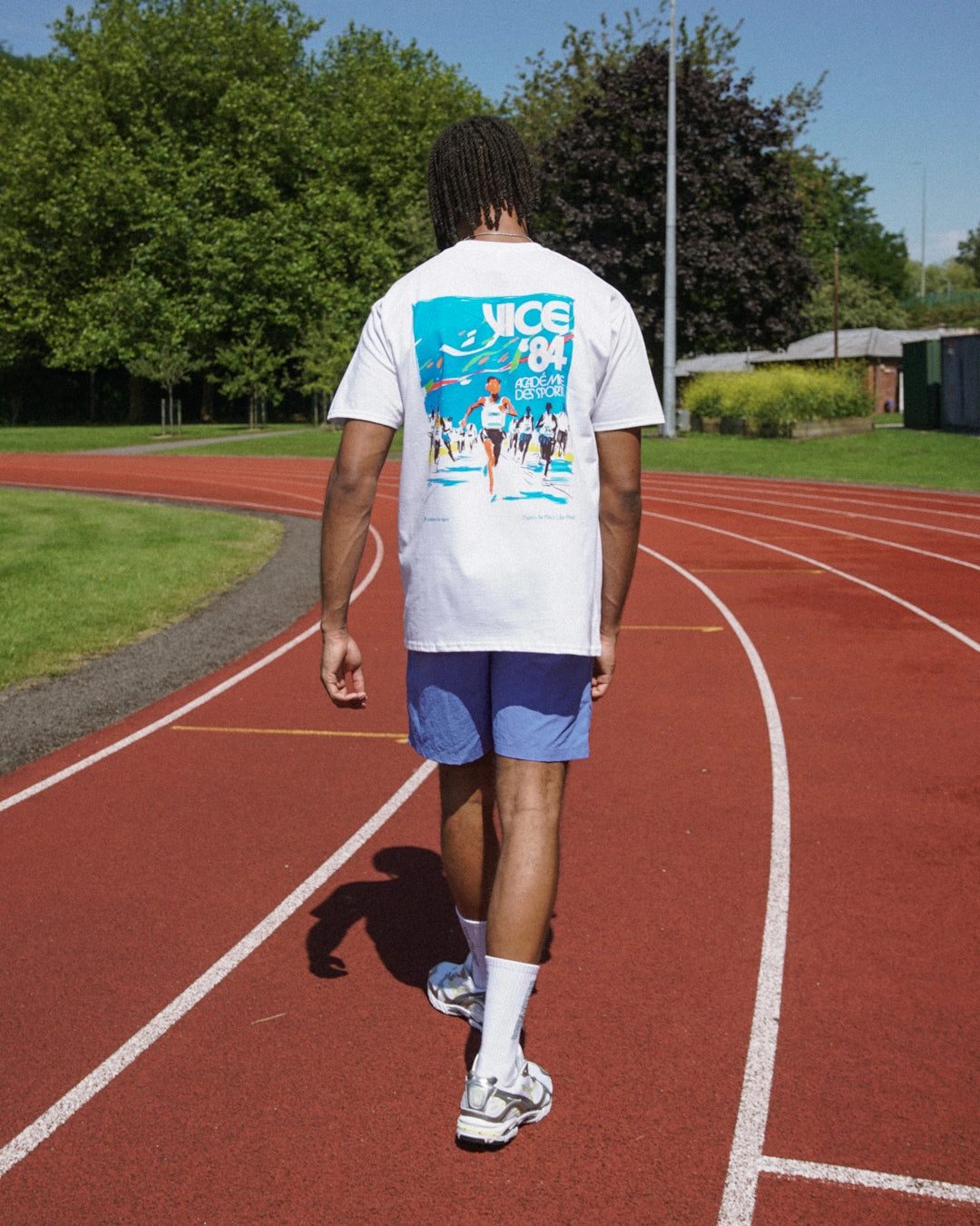 Versatile Wardrobe Piece Easy-to-Match Vice 84 'Olympic Runner' Tee - White