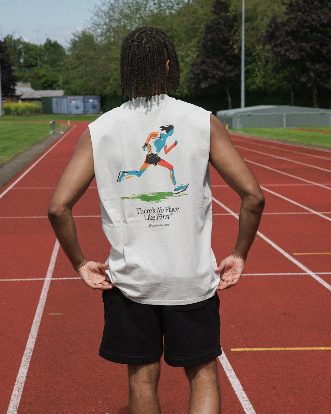 Geometric Pattern sports performance Vice 84 'Olympic Sprinter' Active Tank - Faded Bone