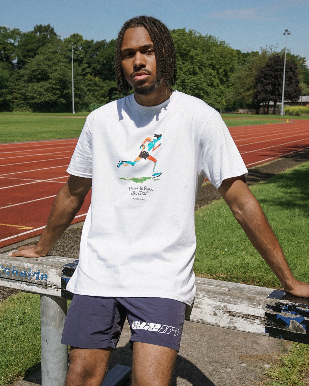 Vice 84 'Olympic Sprinter' Tee - White Basic Comfort