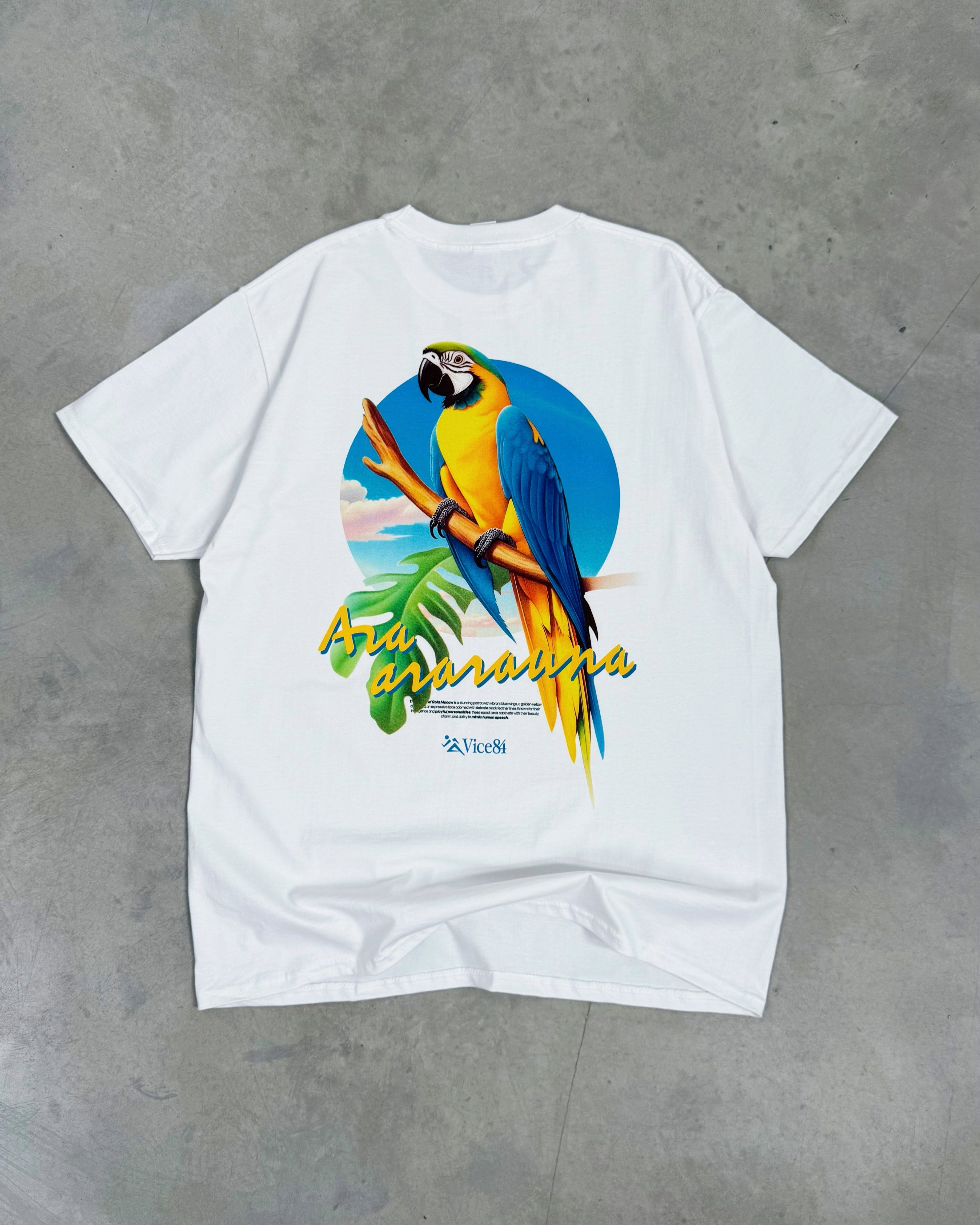 Vice 84 'Parrot' Tee - White Easy Layer