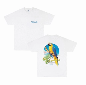 Light and Cozy Vice 84 'Parrot' Tee - White