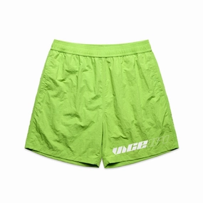 Vice 84 'Racer' Crinkle Recycled Swim Shorts - Citrus Lime Fast Absorption Textile