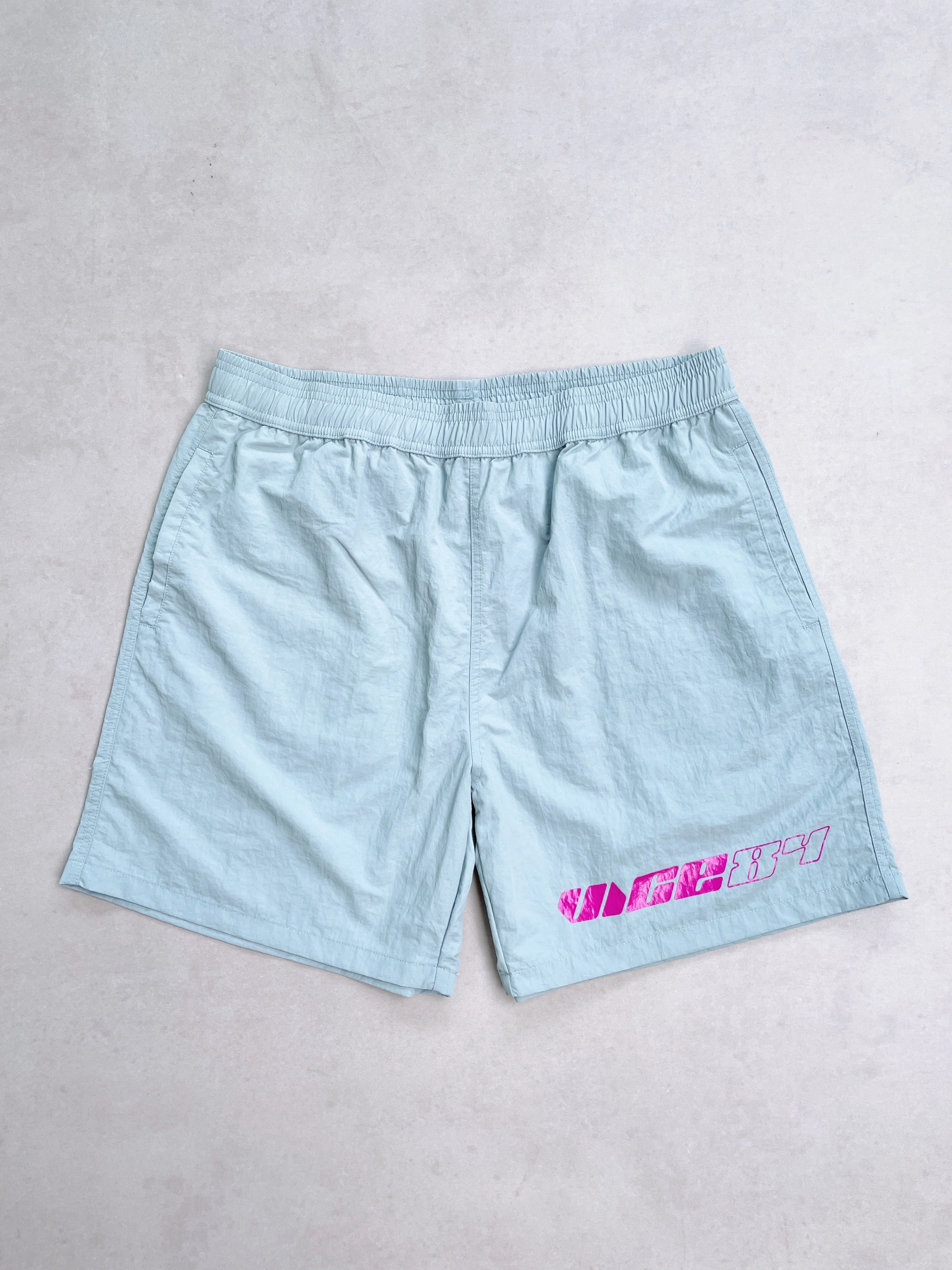 Effortless Fit holiday apparel Vice 84 'Racer' Crinkle Recycled Swim Shorts - Smoke Grey