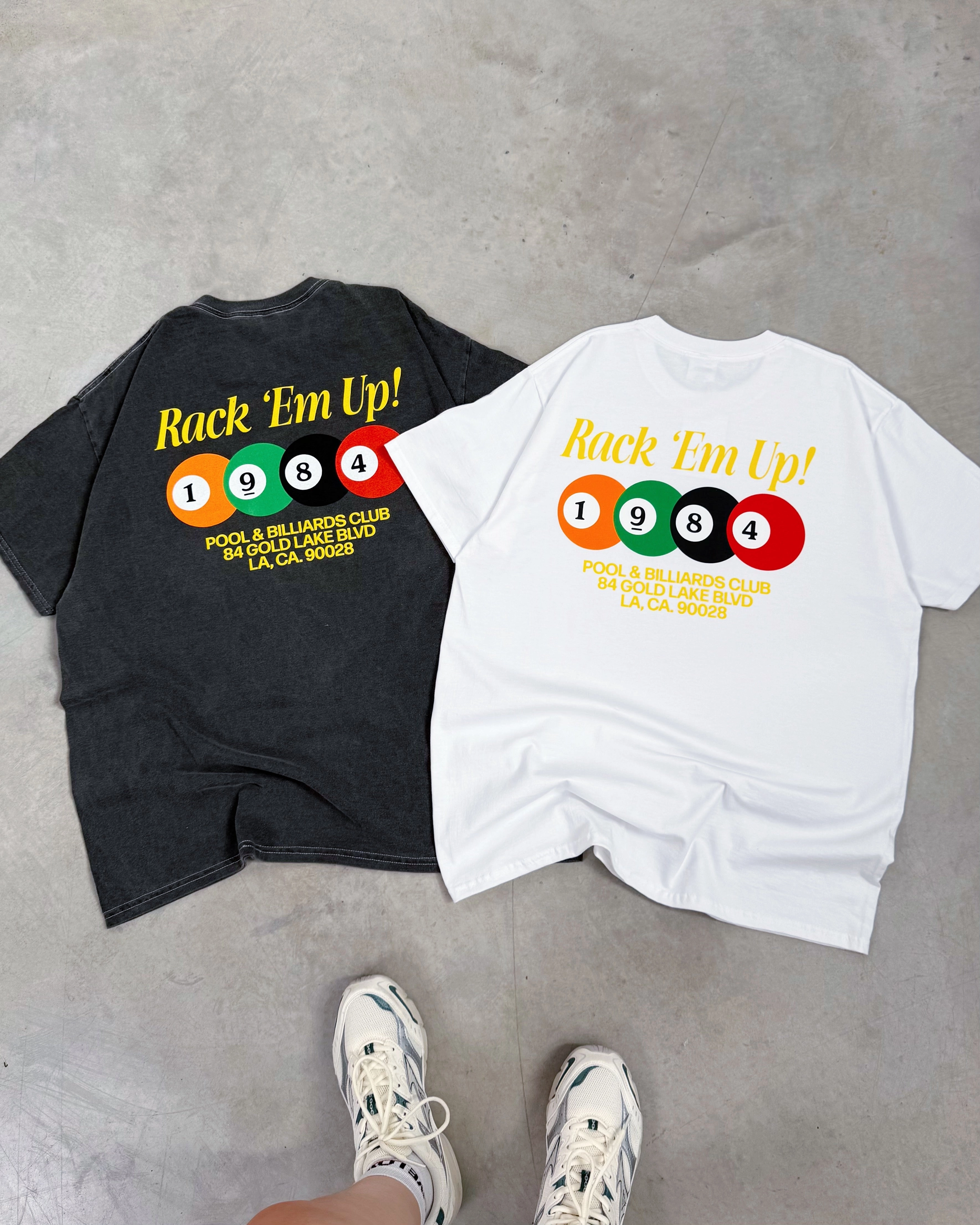 Vice 84 'Rack 'Em Up' Vintage Washed Tee - Black Beach Wear