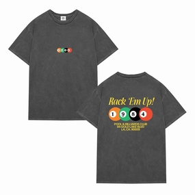 Linen blend Vice 84 'Rack 'Em Up' Vintage Washed Tee - Black