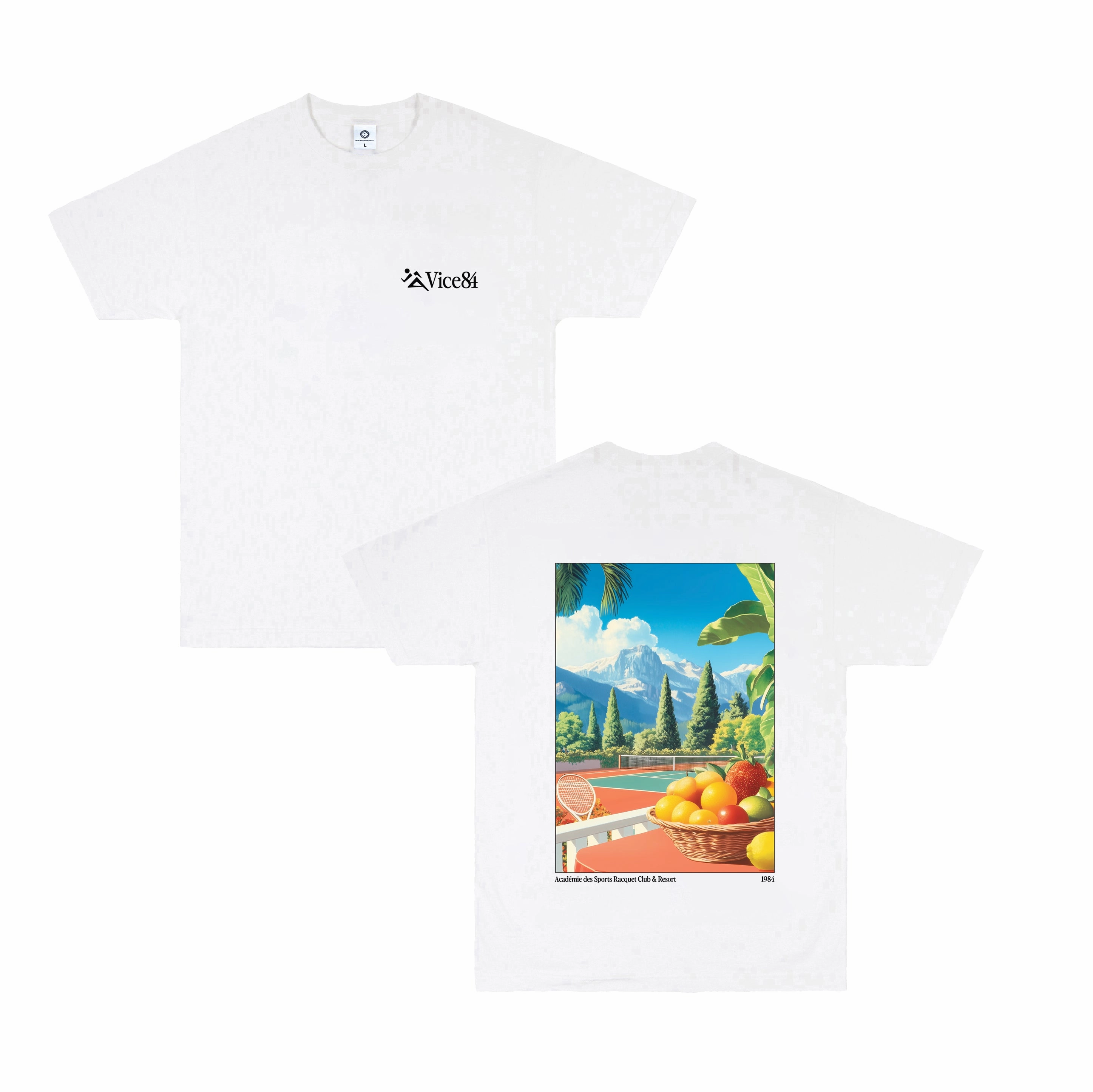 Vice 84 'Racquet Club' Tee - White Modern Simplicity Cozy Layer