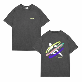 Vice 84 'Retro Spray' Vintage Washed Tee - Black LowImpactDye Skinny Fit