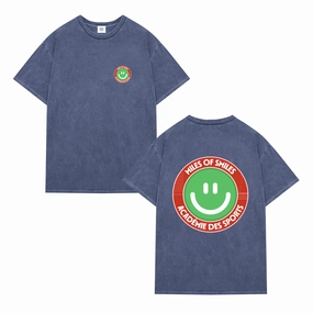 black friday Vice 84 'Smiley Track' Vintage Washed Tee - Navy