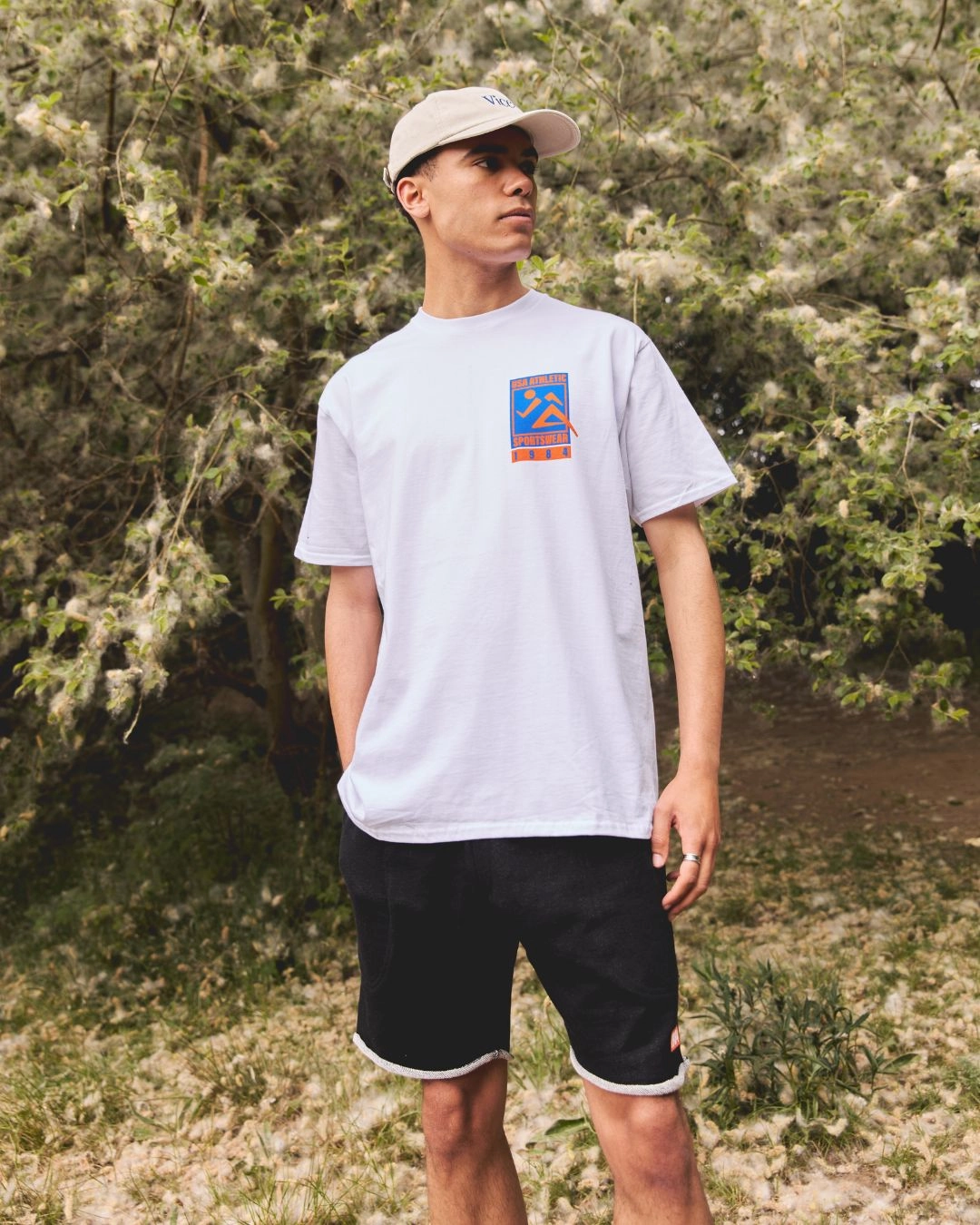 Vice 84 'Sports & Social Club' Tee - White TemperatureControl Fabric