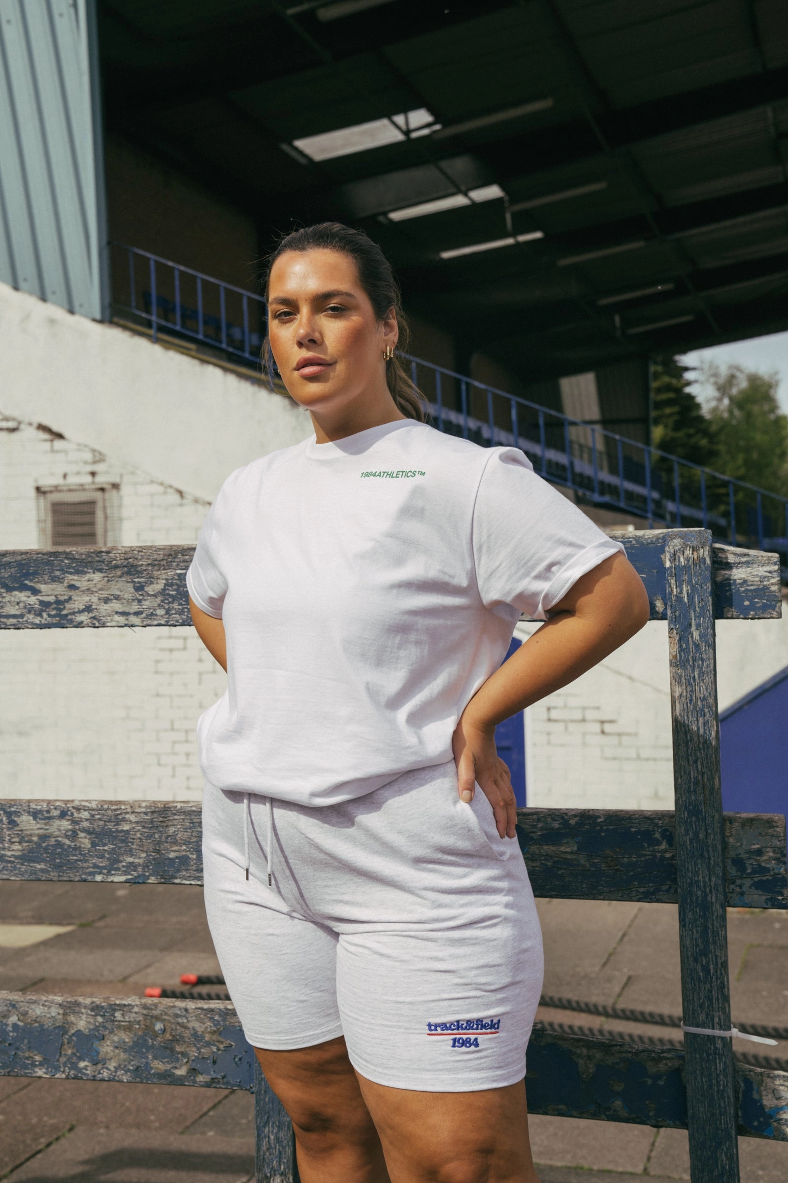 Vice 84 'Track&Field' Embroidered Jogger Shorts - Ash dance clothing Moisture wicking