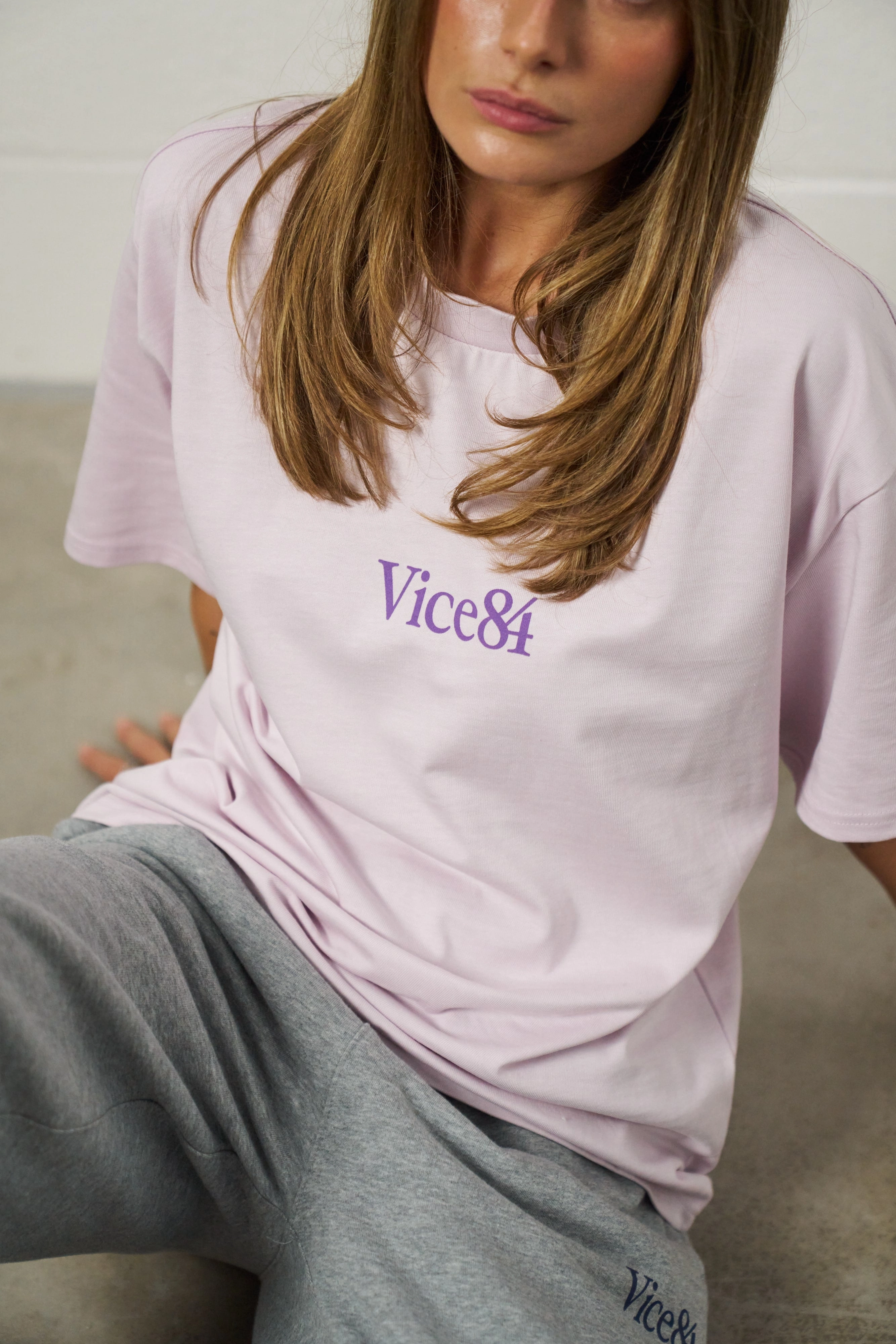 Vice 84 Premium Heavy 270GSM Boxy Tee - Orchid Longline Hemline Breathable Layer