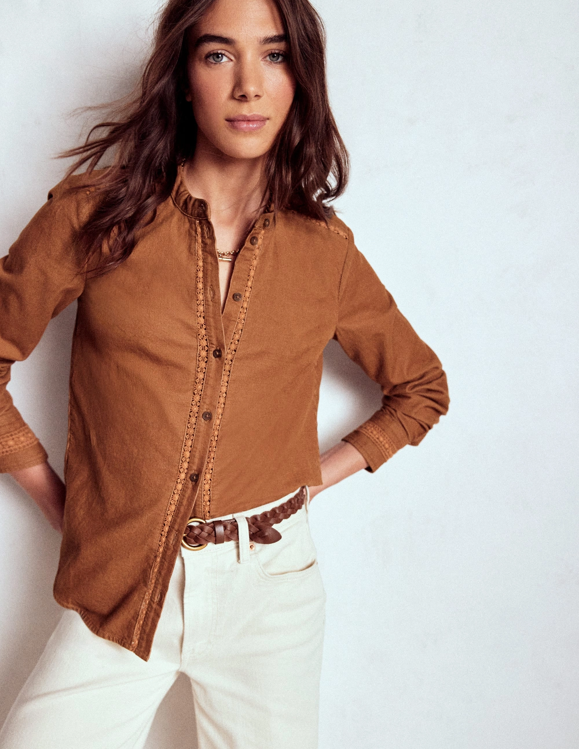 Victoria Cord Shirt-Ginger Adjustable Hemlines AdvancedAirflowChannels