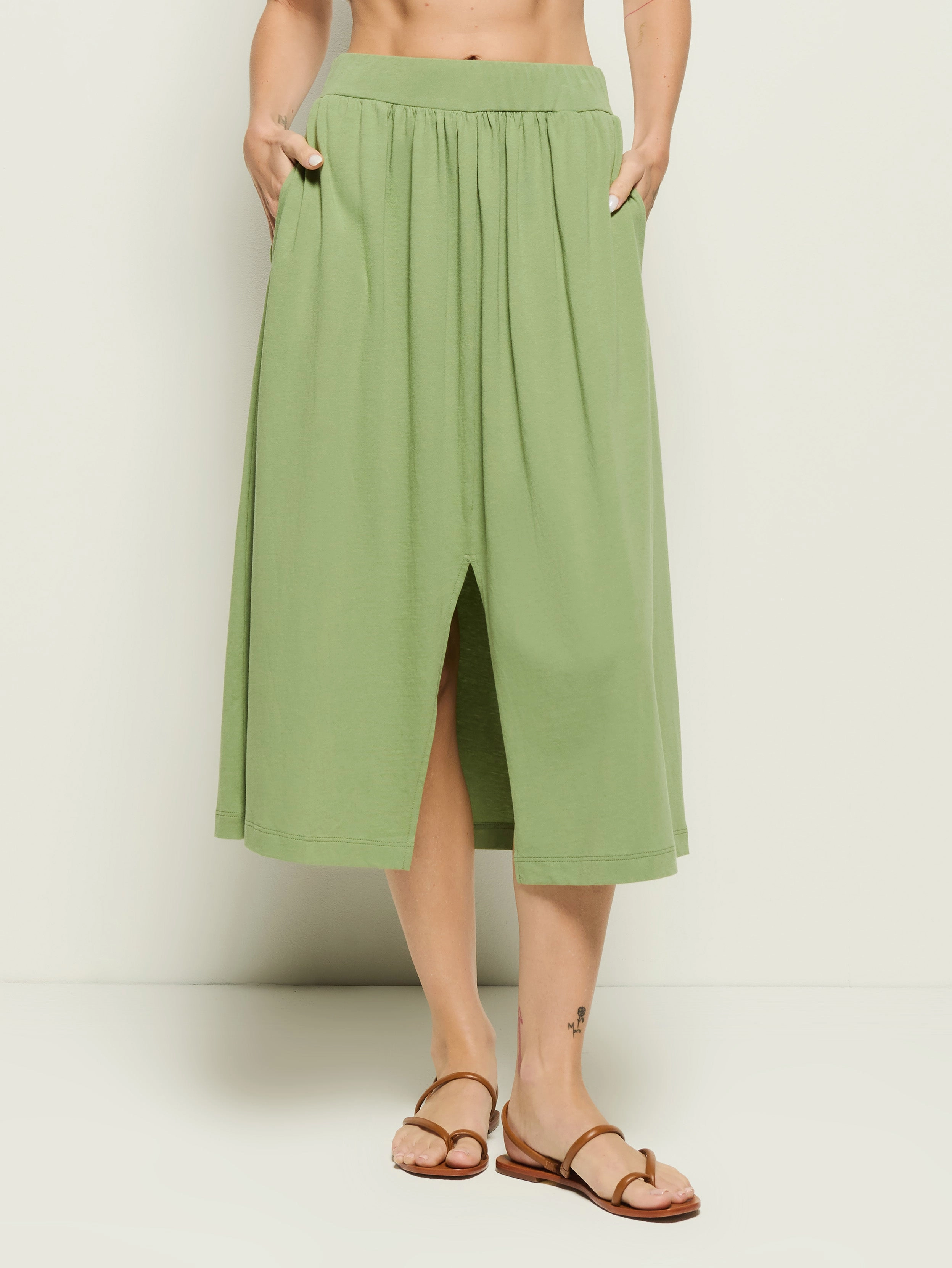 Double Layer Construction Minimal Vibe Vida Midi Skirt