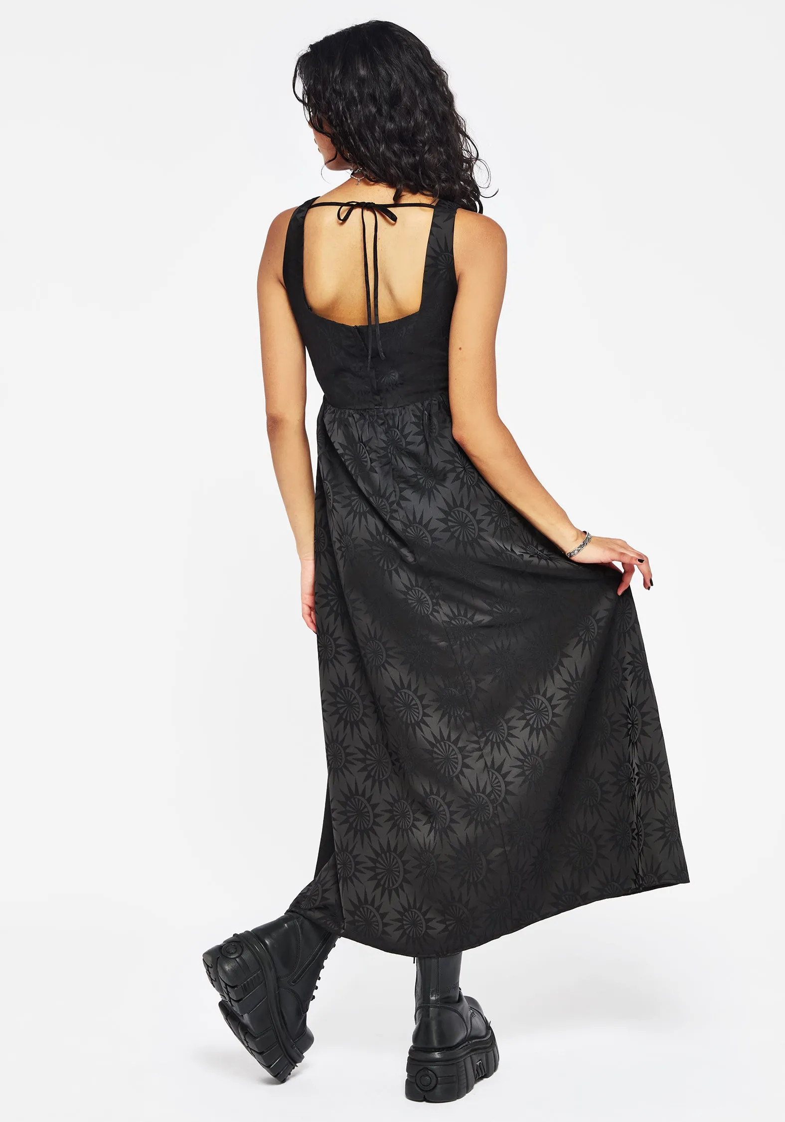 Basic Fashion Semine Celestial Printed Cami Midi Dress