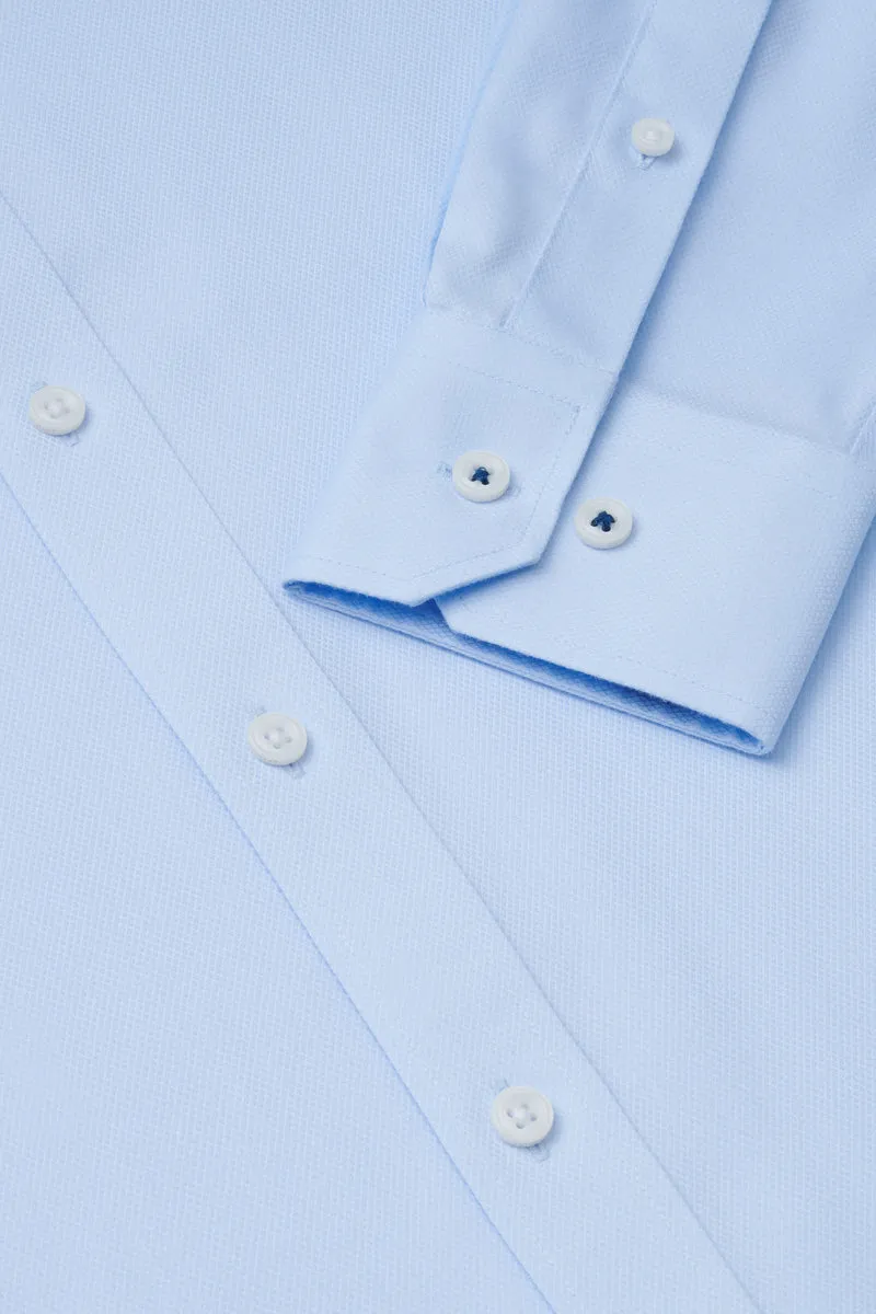 VISDRY? Dobby Dress Shirt | Light Blue 2408NZ Workwear Ready wrinkle free