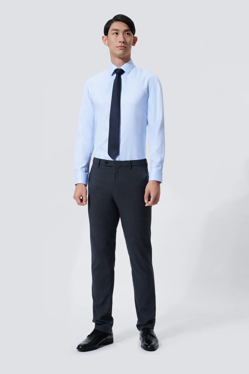 VISDRY? Dobby Dress Shirt | Light Blue 2408NZ Soft Collar Design