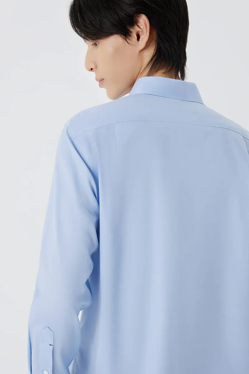 Flexible Knit VISDRY? Twill Button-Down Smart Shirt | Light Blue 9773NZ