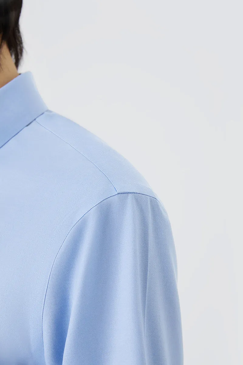 Stretchable Material Exclusive Collection VISDRY? Twill Button-Down Smart Shirt | Light Blue 9773NZ