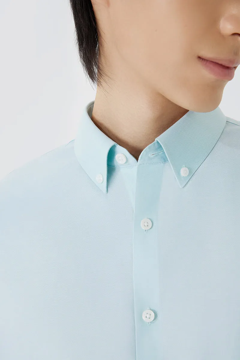Sustainable Dye Process VISDRY? Twill Button-Down Smart Shirt | Mint 7560NZ