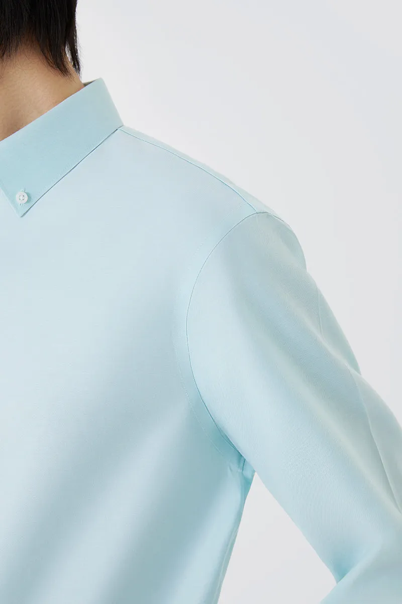 VISDRY? Twill Button-Down Smart Shirt | Mint 7560NZ Flex Fit Collar
