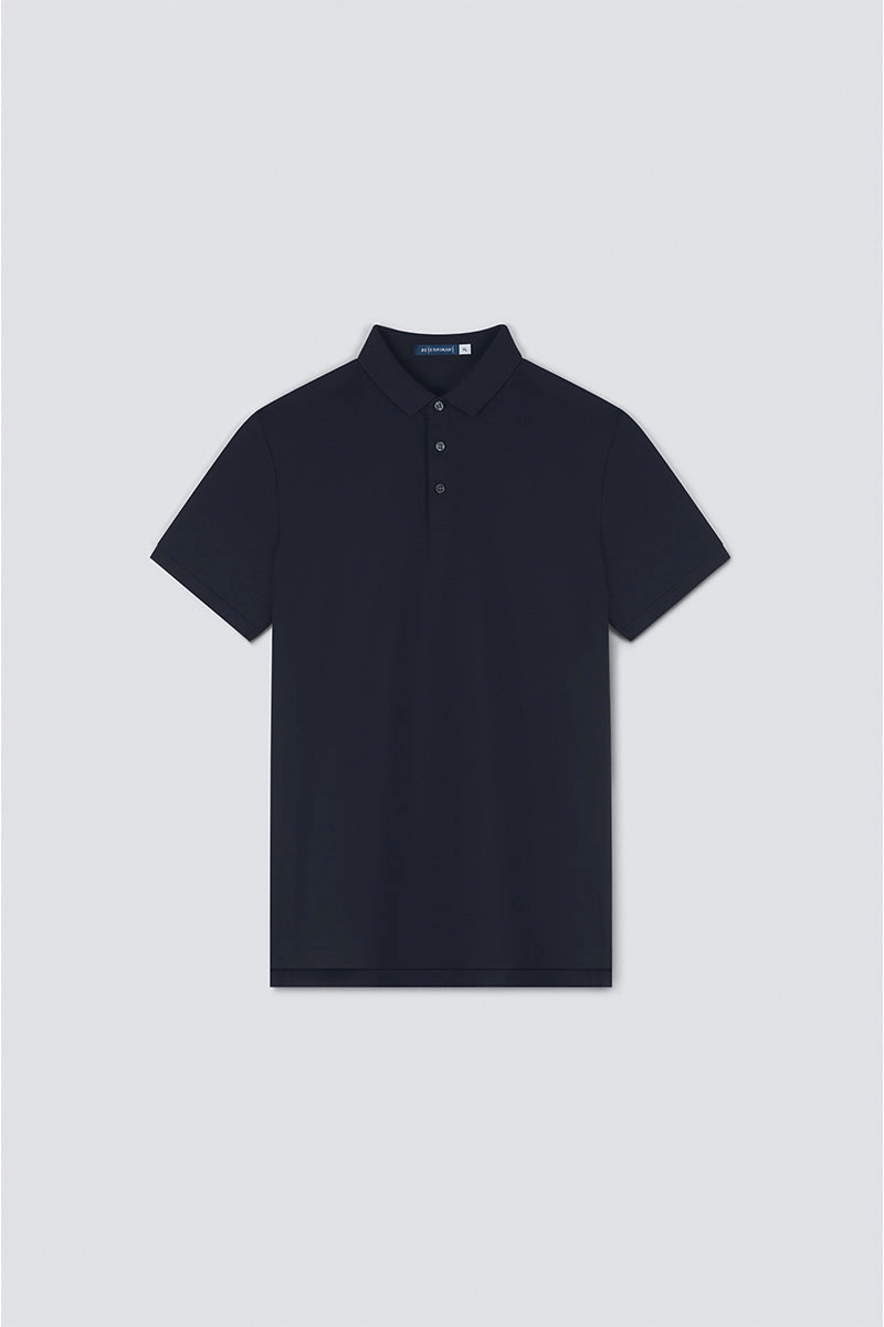 VISDRY? 3-Button Pique Polo | Navy NNY096 UV Protection Blend Premium Quality