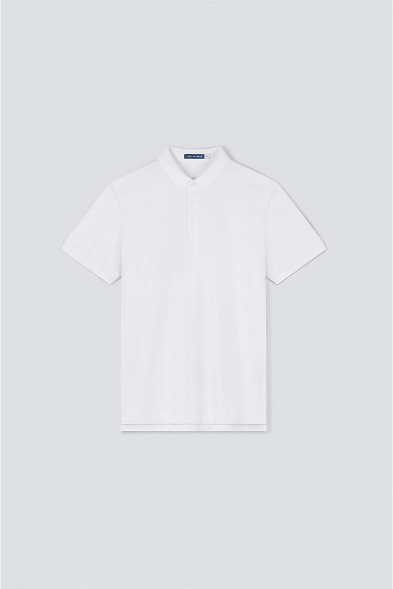 Sporty Layering Sleek Wear VISDRY? 3-Button Pique Polo | White WH001Z