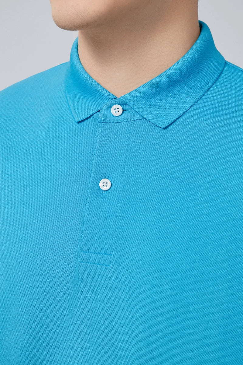 Athletic Cut Seamless Side Panels VISDRY? Pique Polo | Blue P306UZ