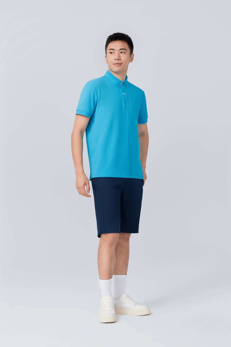 VISDRY? Pique Polo | Blue P306UZ Premium Cotton