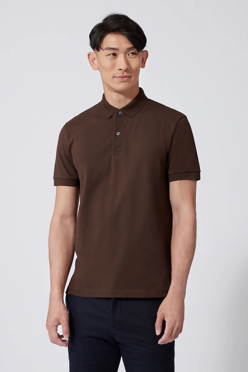 Easy Layering SweatResistant Inner Layer VISDRY? Pique Polo | Brown BRE046