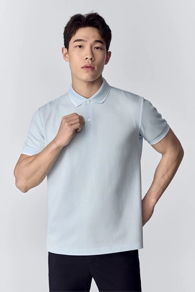 Chill Layer VISDRY? Pique Tipped Polo | Light Blue BLE237