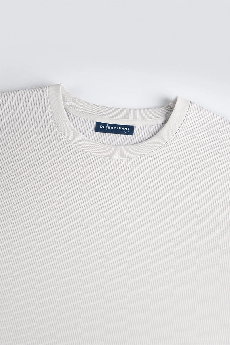 Waffle Crew Neck T-Shirt | Light Grey GYFL01 WrinkleResistant Texture Complementary Colors