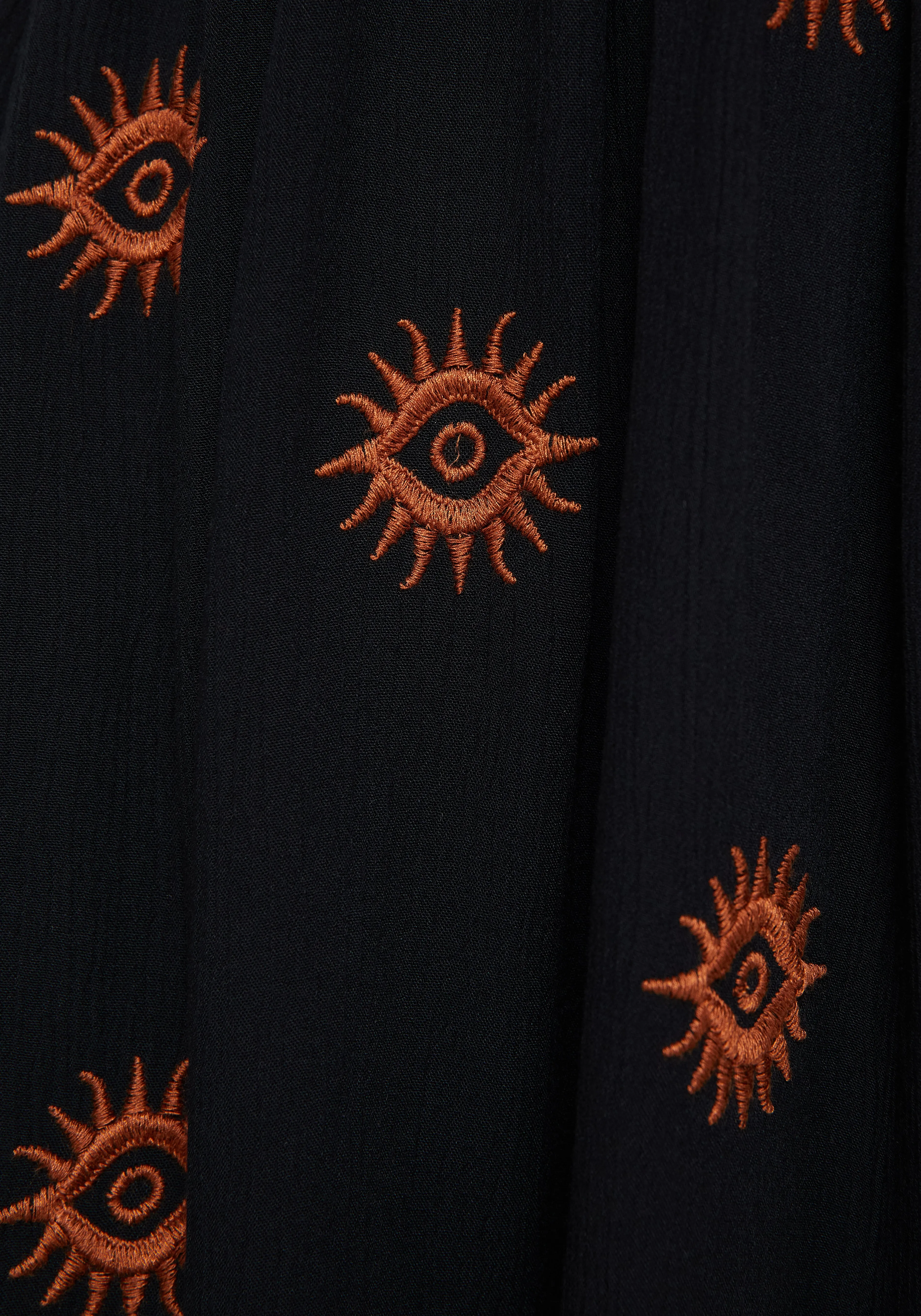 Detachable-Detail Solstice Embroidered Smock Mini Dress