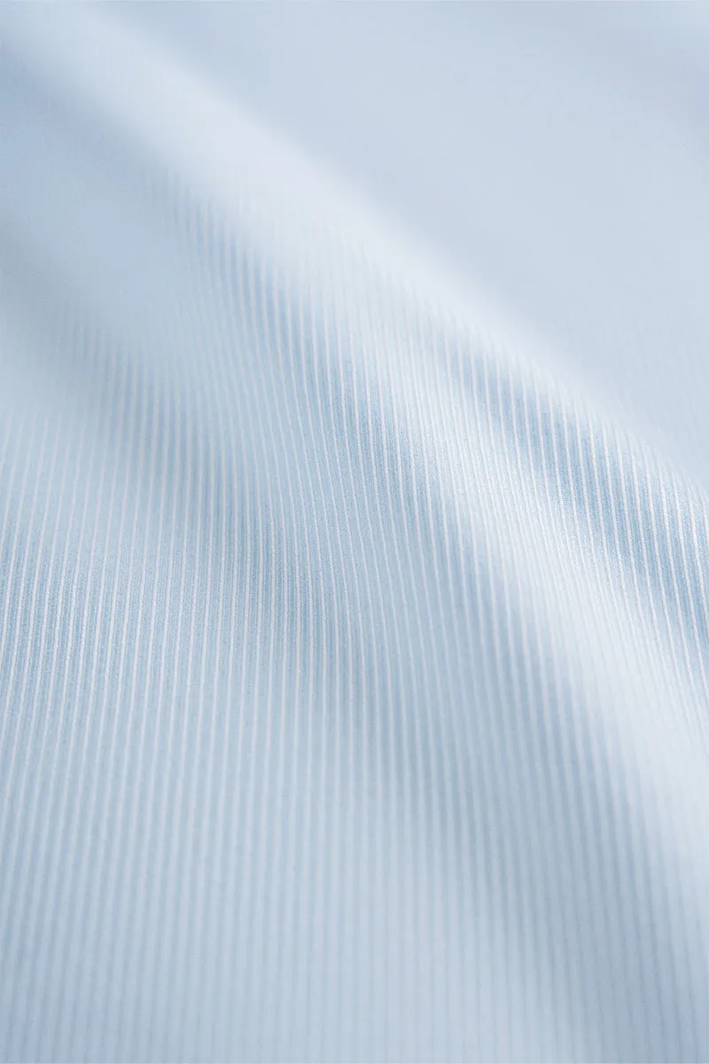 Wrinkle-Free Classic Twill Dress Shirt | Light Blue 9085NZ Denim Blend Travel Friendly