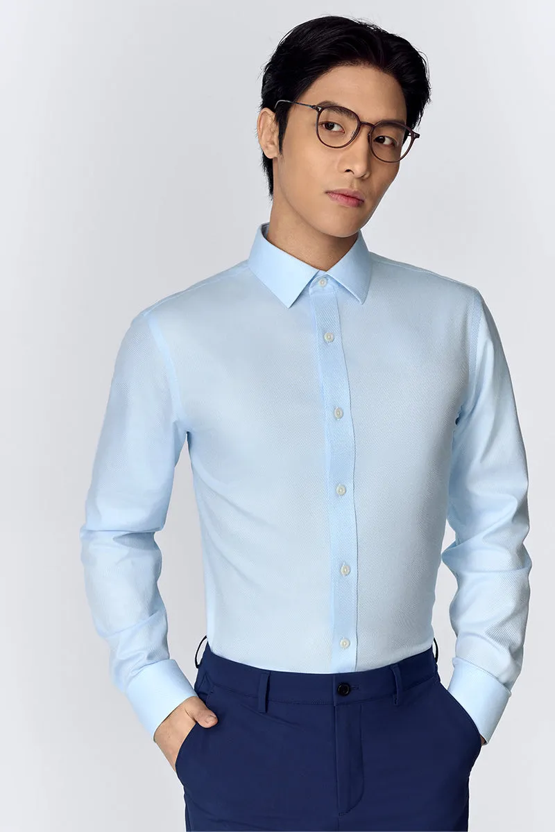 Wrinkle-Free Classic Twill Dress Shirt | Light Blue 9085NZ Fitted Design Special Occasion