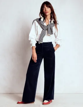 Stretchable Fabric Belgravia Cord Trousers-Navy