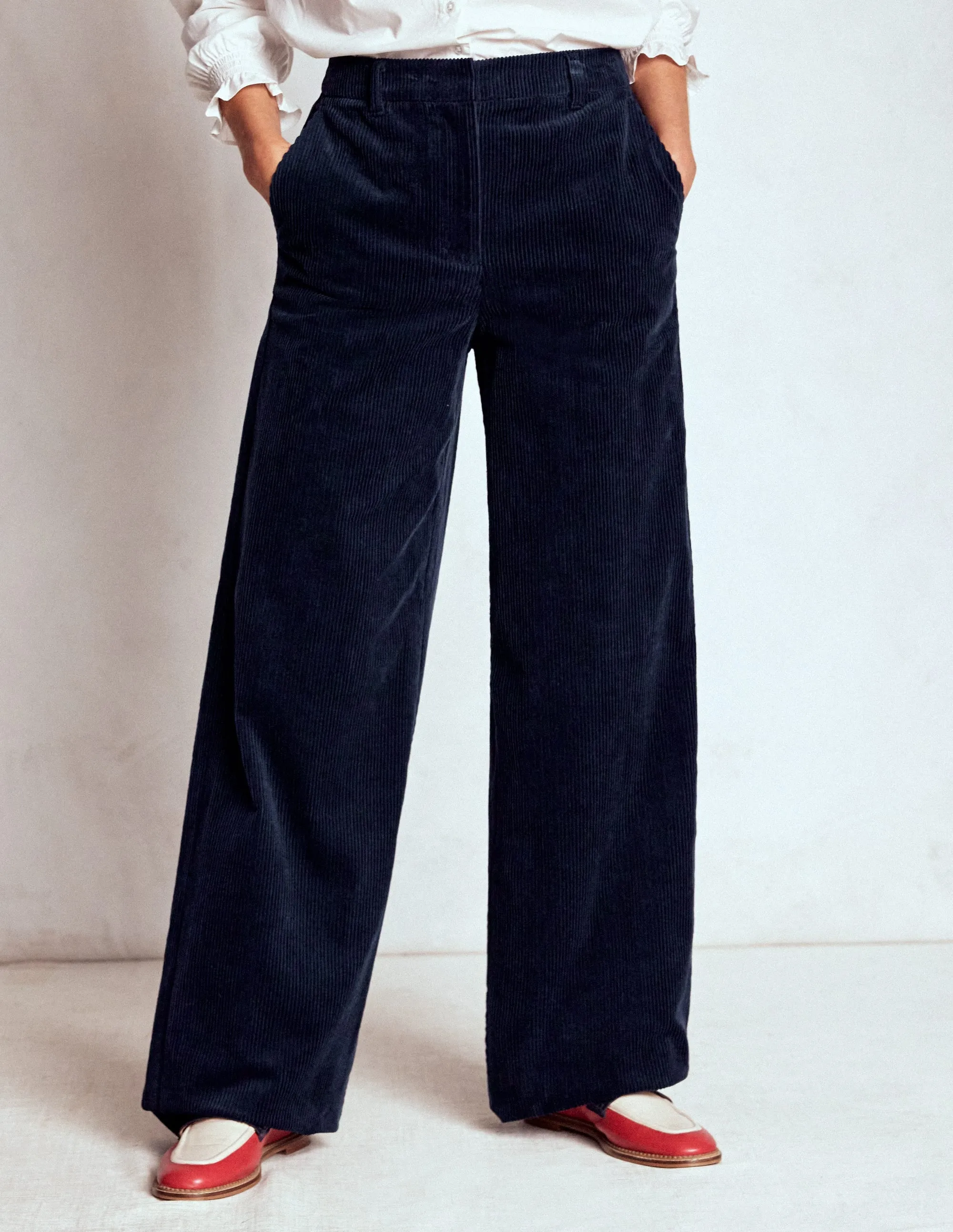 ExpandableSidePanels Belgravia Cord Trousers-Navy