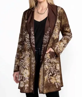 Knit Design Wear Soft Touch Texture Biya A-Line Metallic Sweater Rilian In Chocolate Gold Foil