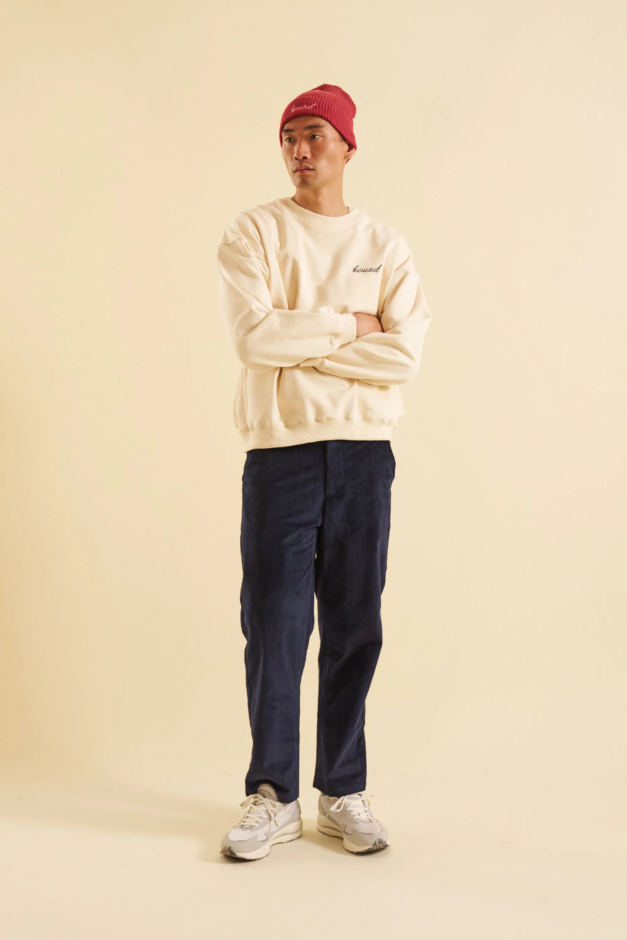 bound Cream Premium Script Sweater Anti Snag Fabric Cozy Style Wear