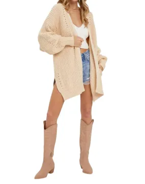 Biodegradable Fiber Options Knit Cardigan Sweater In Neutral Obsessed