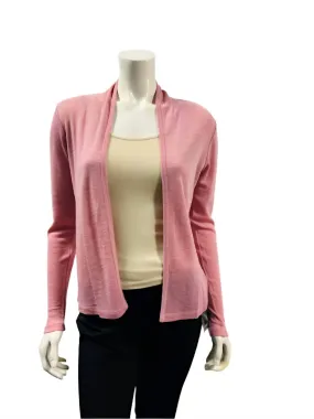 Women's Lightweight Buttoned Cardigan In Pink Friction Resistant Edging
