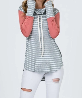 Cowl Neck Sweater In Marsala All-Purpose Knit